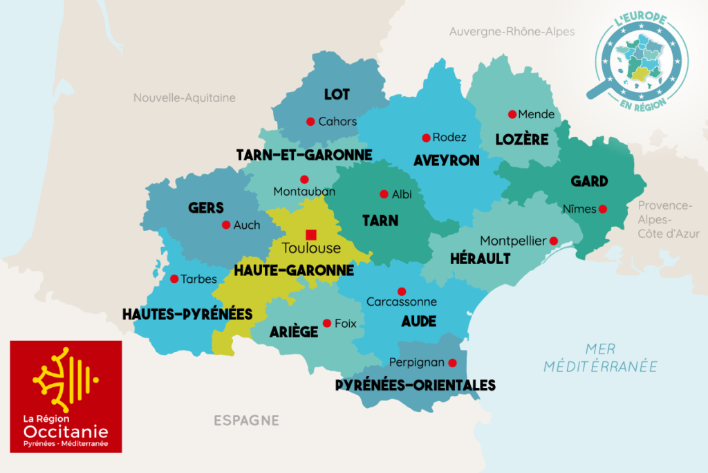 Carte de l'occitanie